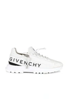 Givenchy Spectre Runner Sneakers In Leather With Zip In White Black