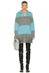 Etro Women's Striped Wool Blend Polo Shirt In Azzurro