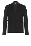 Jacquemus Draped Sleeve Blazer With Rear Vent In Black