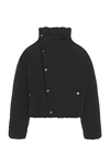 Jacquemus Asymmetric Buttoned Highneck Puffer Jacket In Black