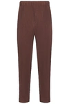 Issey Miyake Brown Rustic Knit Sweatpants In Cocoa Brown
