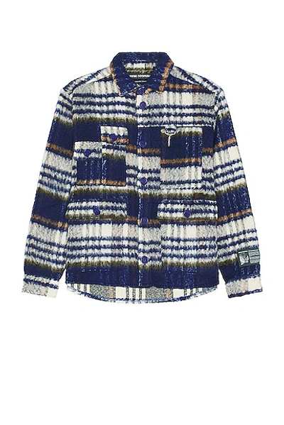 Reese Cooper Brushed Wool Flannel Shirt In Blue