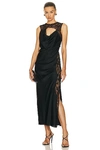 Simkhai Vea Lace Trim Open Back Gown In Black