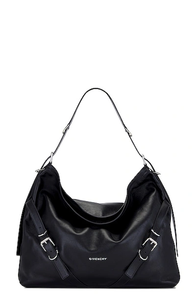 Givenchy Men's Large Voyou Bag In Grained Leather In Black