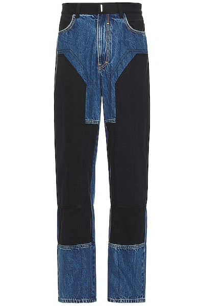 Givenchy Patched And Stitched Carpenter Jean In Black & Navy