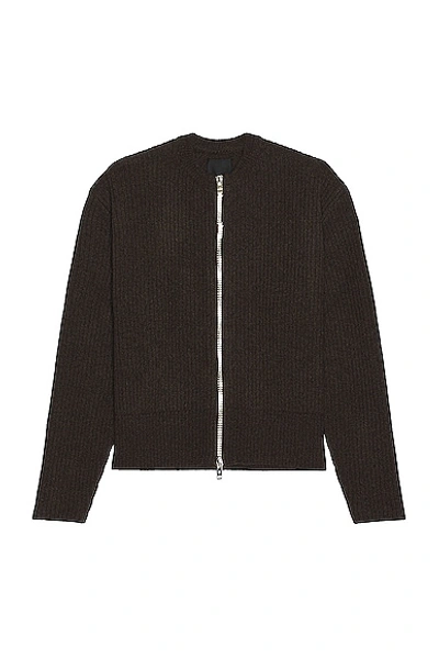 Givenchy Oversized Ribbed-knit Wool Cardigan In Dark Brown