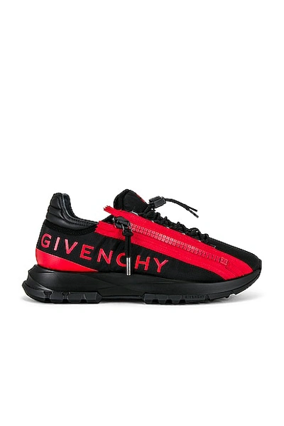 Givenchy Men's Spectre Side-zip Logo Runner Sneakers In Black & Red