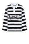 Ambush Gestreiftes Poloshirt Mit Logo-print In Black & White