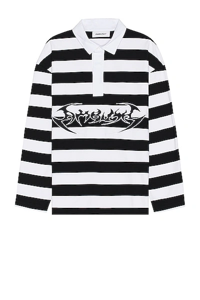 Ambush Gestreiftes Poloshirt Mit Logo-print In White