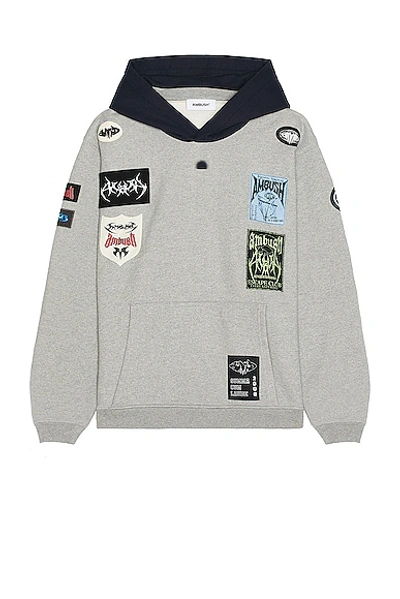 Ambush After Hooded Sweater In Light Grey Navy