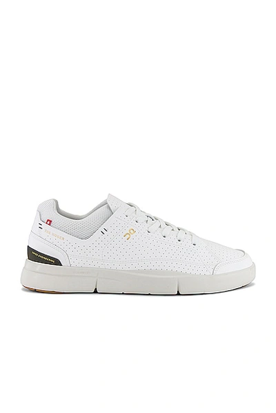 On White 'the Roger' Centre Court Sneakers In White/olive