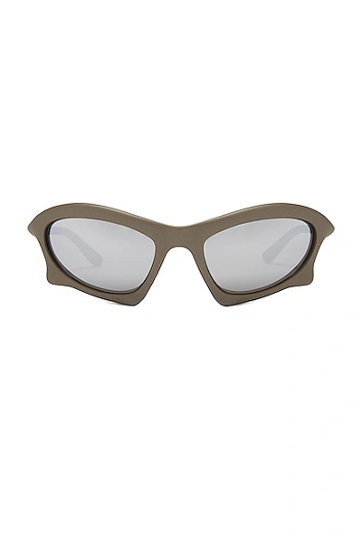 Balenciaga Gray Bat Sunglasses In Silver