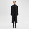 Theory Belted Coat In Double-face Wool-cashmere In Black