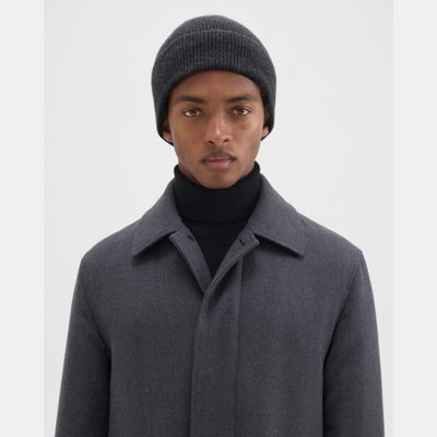 Theory Camden Beanie In Ribbed Cashmere In Pestle Melange