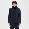 Theory Camden Scarf In Ribbed Cashmere In Baltic