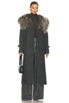 LAPOINTE WASHED DENIM RELAXED MONGOLIAN TRENCH