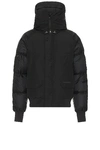 Canada Goose Hooded Bomber Jacket Featuring Front Pockets In Black