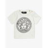 VERSACE VERSACE WHITE+BLAC BRANDED COTTON-JERSEY T-SHIRT 6-36 MONTHS