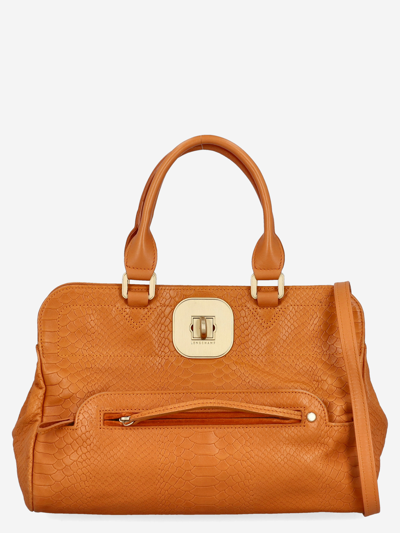 Pre-owned Longchamp Leather Tote Bag In Orange