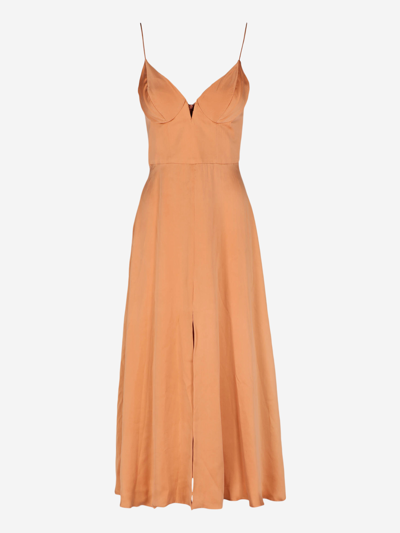 Pre-owned Zimmermann Silk Midi Dress In Orange