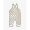 THE LITTLE TAILOR THE LITTLE TAILOR GREY BUNNY-PRINT COTTON DUNGAREES 3-24 MONTHS