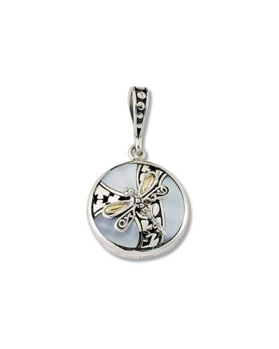 SAMUEL B. SAMUEL B 18K & SILVER PEARL DRAGONFLY PENDANT