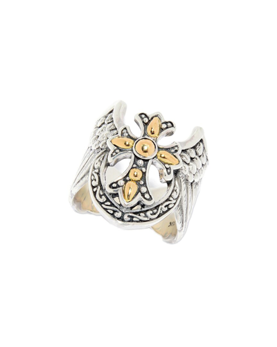 Samuel B. Samuel B 18k & Silver Cross Shield Ring