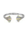 SAMUEL B. SAMUEL B 18K & SILVER FAN DOT DESIGN BANGLE BRACELET