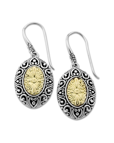 SAMUEL B. SAMUEL B 18K & SILVER BALI SCROLLWORK EARRINGS