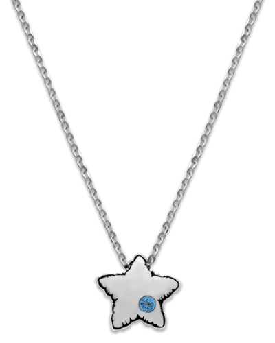 Samuel B. Samuel B Silver Blue Topaz Puffy Star Necklace