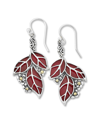 SAMUEL B. SAMUEL B 18K & SILVER CORAL LEAF EARRINGS