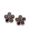 SAMUEL B. SAMUEL B SILVER 2.07 CT. TW. GARNET FLOWER EARRINGS