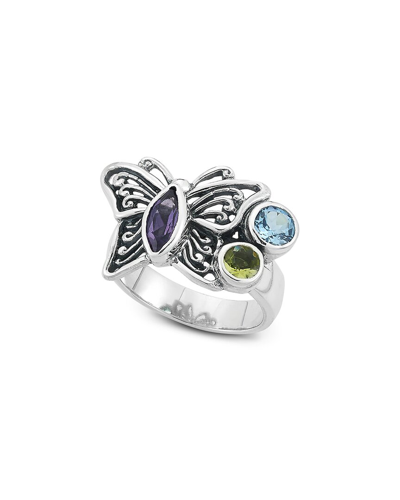 Samuel B. Samuel B Silver 1.41 Ct. Tw. Gemstone Butterfly Ring