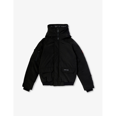 Canada Goose Kids' Logo-patch Hooded Jacket In Black - Noir