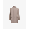 REISS REISS MEN'S TAUPE PLAYER FUNNEL-NECK STRETCH-WOVEN COAT