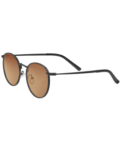 Simplify Unisex Gunmetal Round Sunglasses Ssu128-c4 In Brown