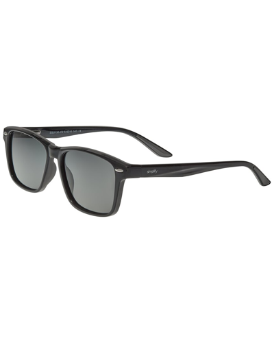 Simplify Bertha Unisex Ssu130-c2 54mm Polarized Sunglasses In Black