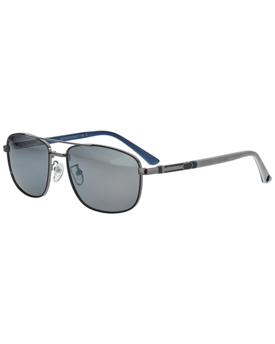 Breed Mens Gunmetal Rectangular Sunglasses Bsg067c4 In Silver Tone