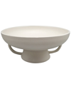 Sagebrook Home 12in Bowl With Handles On Stand In White