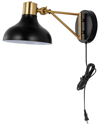 Jonathan Y Lynn 15in Usb Charging Port Led Sconce In Black