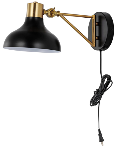 Jonathan Y Lynn 15in Usb Charging Port Led Sconce In Black
