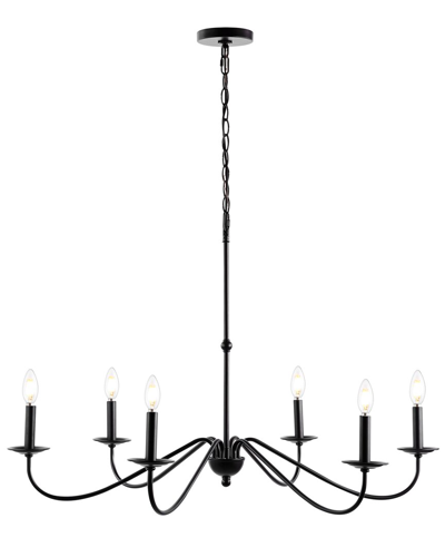 Jonathan Y Wicklow 34in 6-light Bohemian Farmhouse Iron Led Chandelier In Bronze