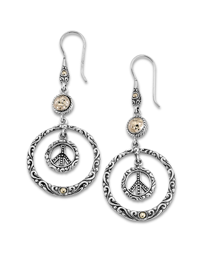 Samuel B. 18k Peace Sign Drop Earrings