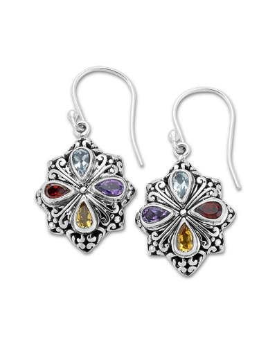 Samuel B. Jewelry Sterling Silver Gemstone Clover Earrings