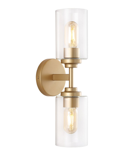 Jonathan Y Giles 16in 2-light Cylinder Led Sconce In Gold