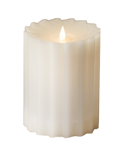 Seasonal Decor Sutton Fluted Motion Flameless Candle 3x5 In Ivory