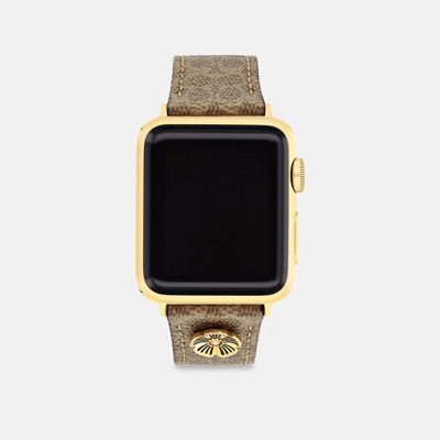 Coach Apple Watch® Strap, 38mm, 40mm And 41mm In Tan