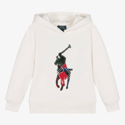Polo Ralph Lauren Kids' Polo Pony-patch Cotton Hoodie In White