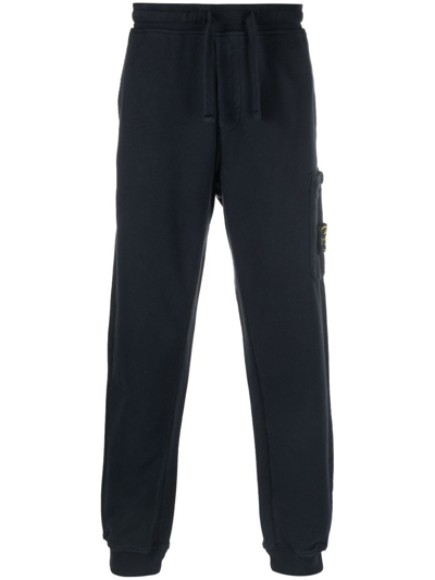 Stone Island Logo-patch Track Pants In Blue