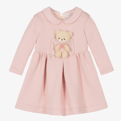 Monnalisa Babies' Teddy Bear-detail Flared Dress In Pink